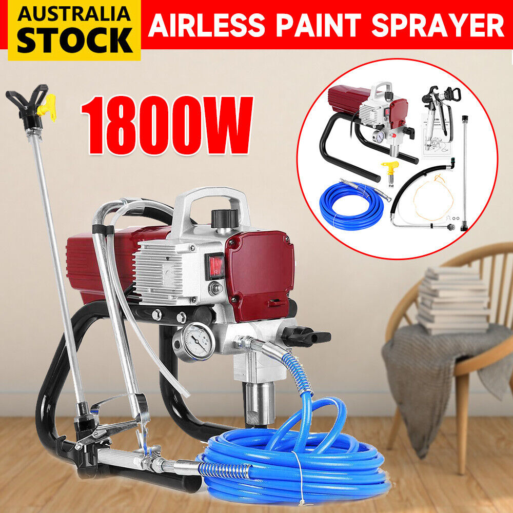 NEW AIRLESS PAINT SPRAYER PRO 999 SPRAY GUN 3000 PSI 1800 WATTS 15 M HOSE GUN 5/17 TIP