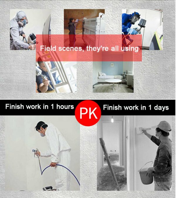 AIRLESS PAINT SPRAYER SPRAY GUN 5 HP PISTON 3500 PSI WORKING PRESSURE 30 M HOSE 4 NOZZLES 2 X WANDS GRACO TAPE PRO 888