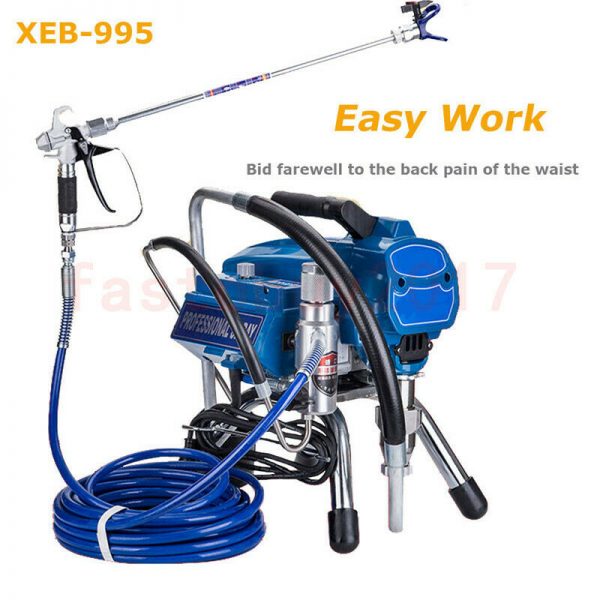 AIRLESS PAINT SPRAYER SPRAY GUN 5 HP PISTON 3500 PSI WORKING PRESSURE 30 M HOSE 4 NOZZLES 2 X WANDS GRACO TAPE PRO 888