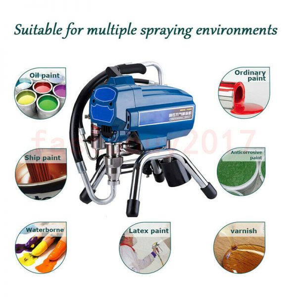 AIRLESS PAINT SPRAYER SPRAY GUN 5 HP PISTON 3500 PSI  WORKING PRESSURE 30 M HOSE 4 NOZZLES 2 X WANDS GRACO TAPE PRO 888